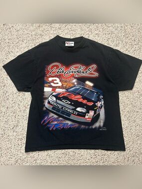 Vintage Chase Nascar Dale Earnhardt Night Train T Shirt 2-Sided Men's Medium 90s